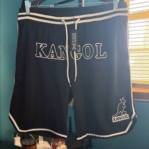 Kangol Men's Black and White Athletic Shorts